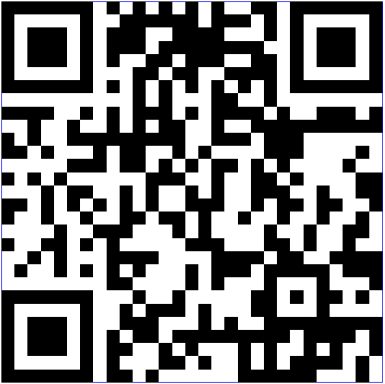 Schwarz-weißer QR-Code auf hellem Hintergrund.