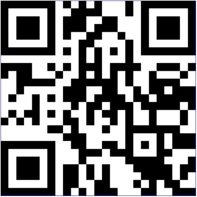 QR-Code mit komplexem Muster in Schwarz und Weiß.