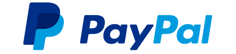 Blaues PayPal-Logo mit stilisierter Schriftzug und asymmetrischen Elementen.